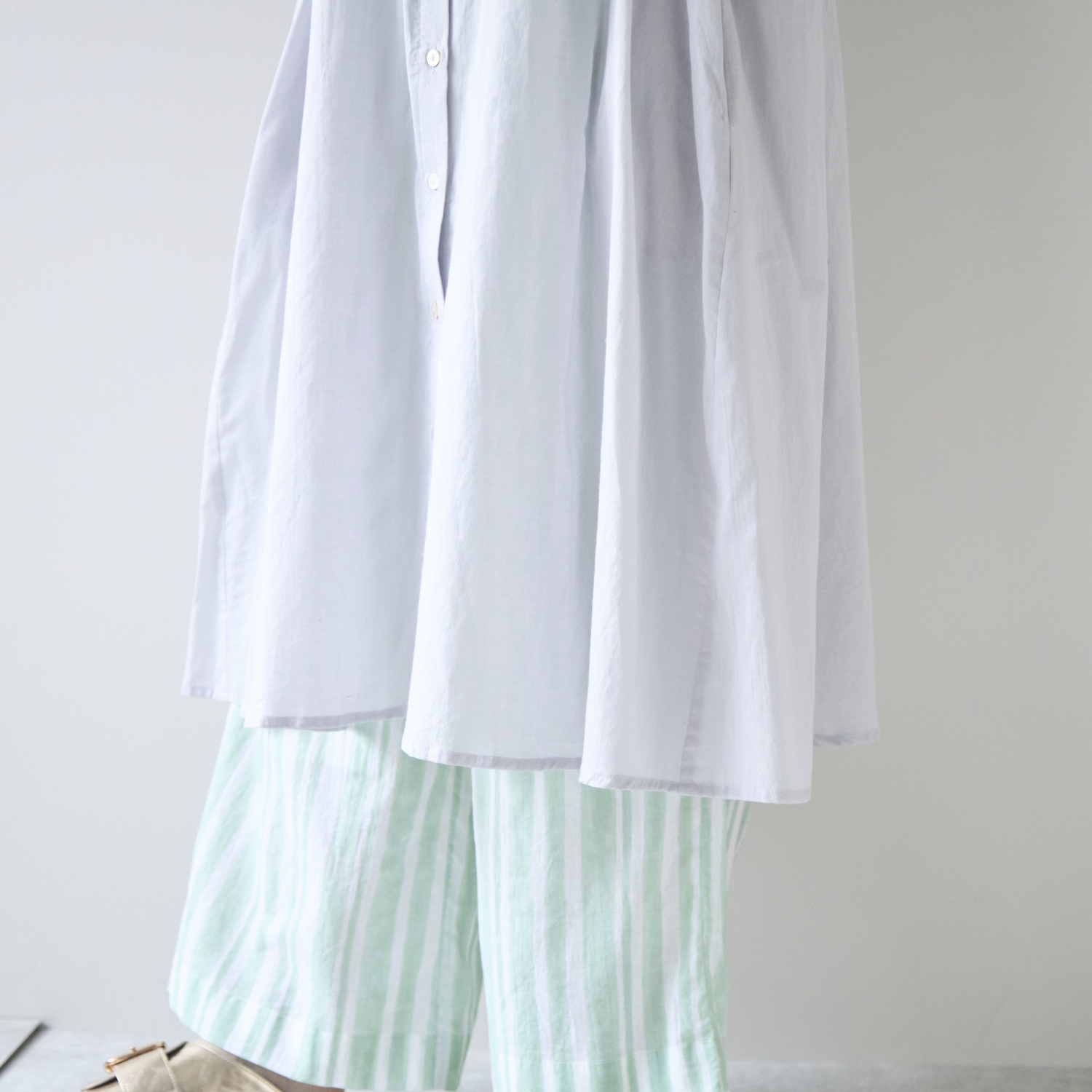 Kilka×kapuwa/風が通るなめらかモスリンワンピース